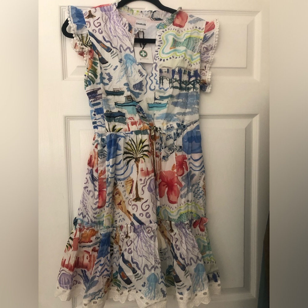 NWT Tropical Print Mini Dress Size 4